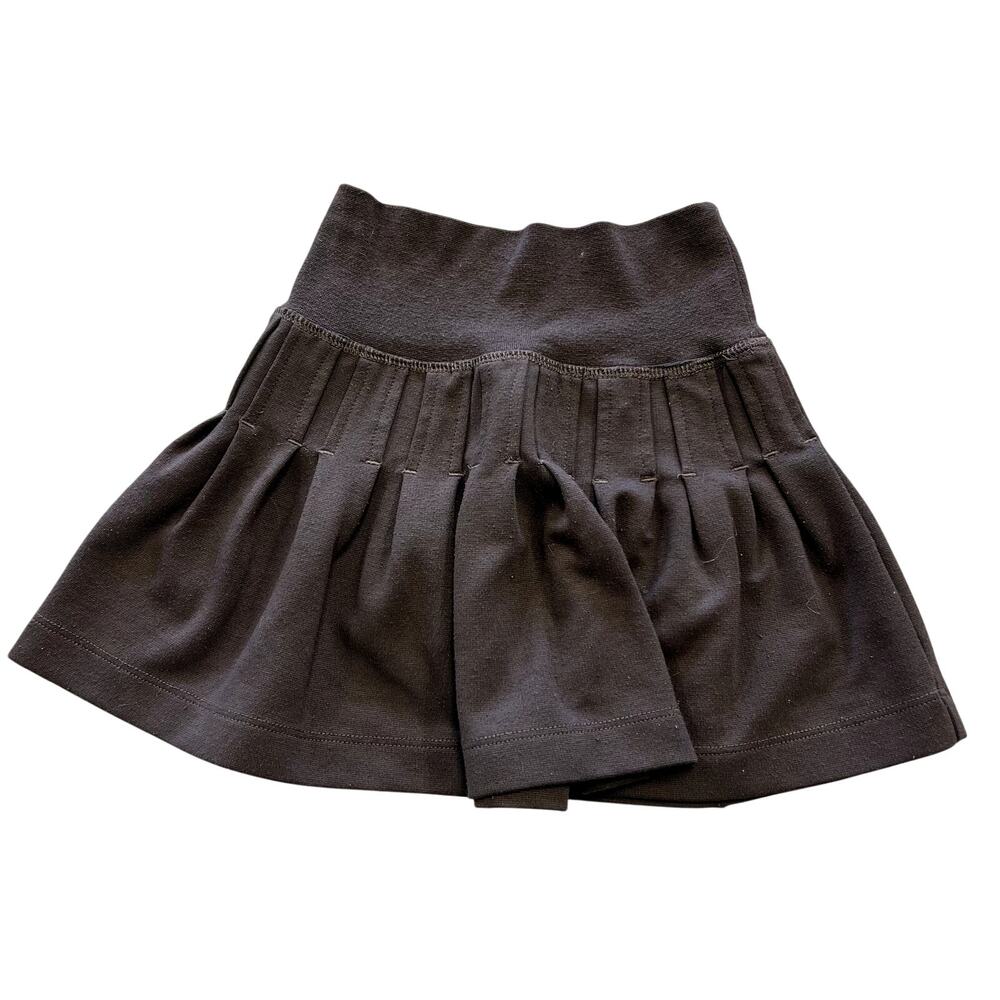 Girls Brown Cotton Pleated Skirt Size 4